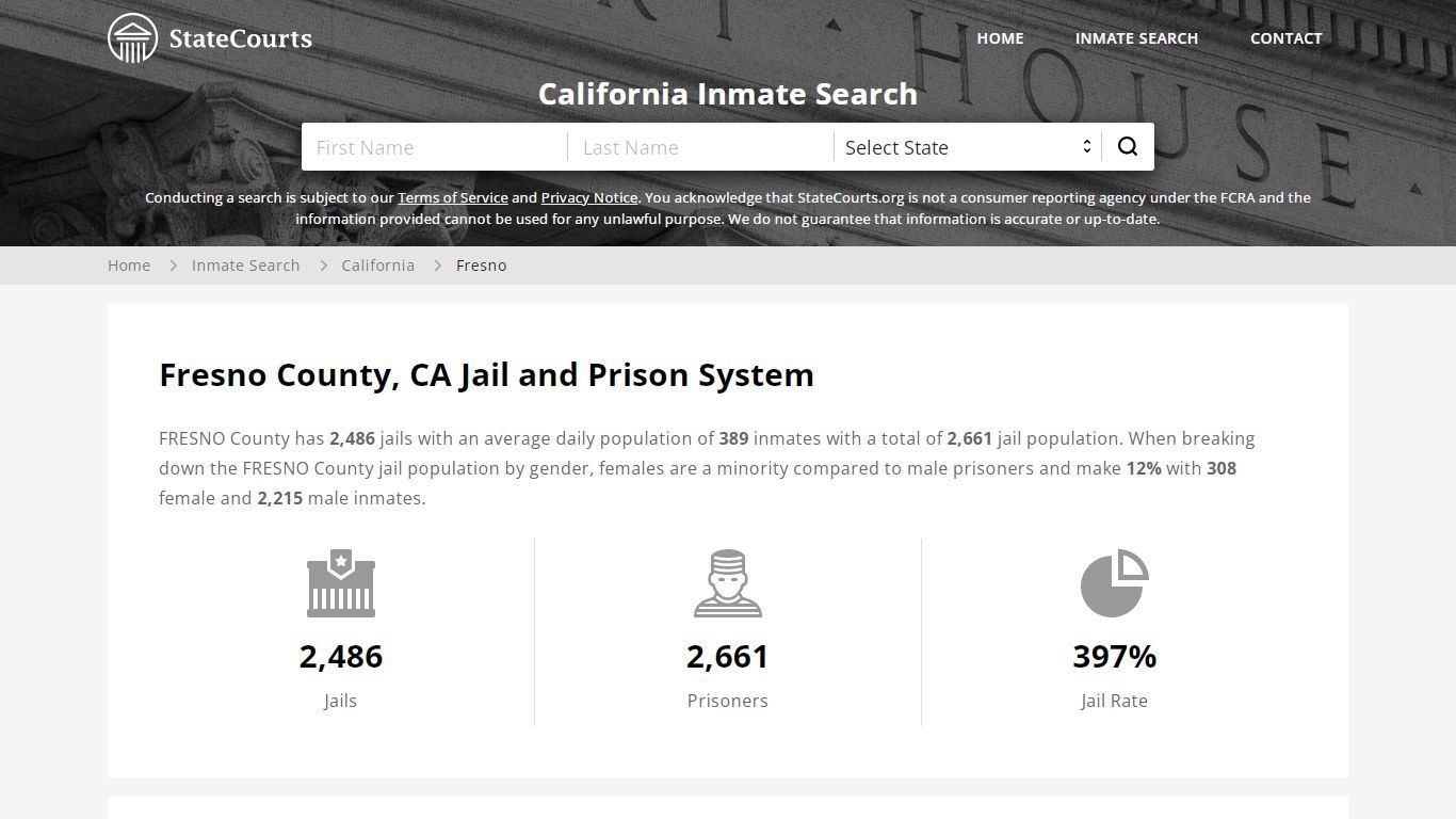 Fresno County, CA Inmate Search - StateCourts